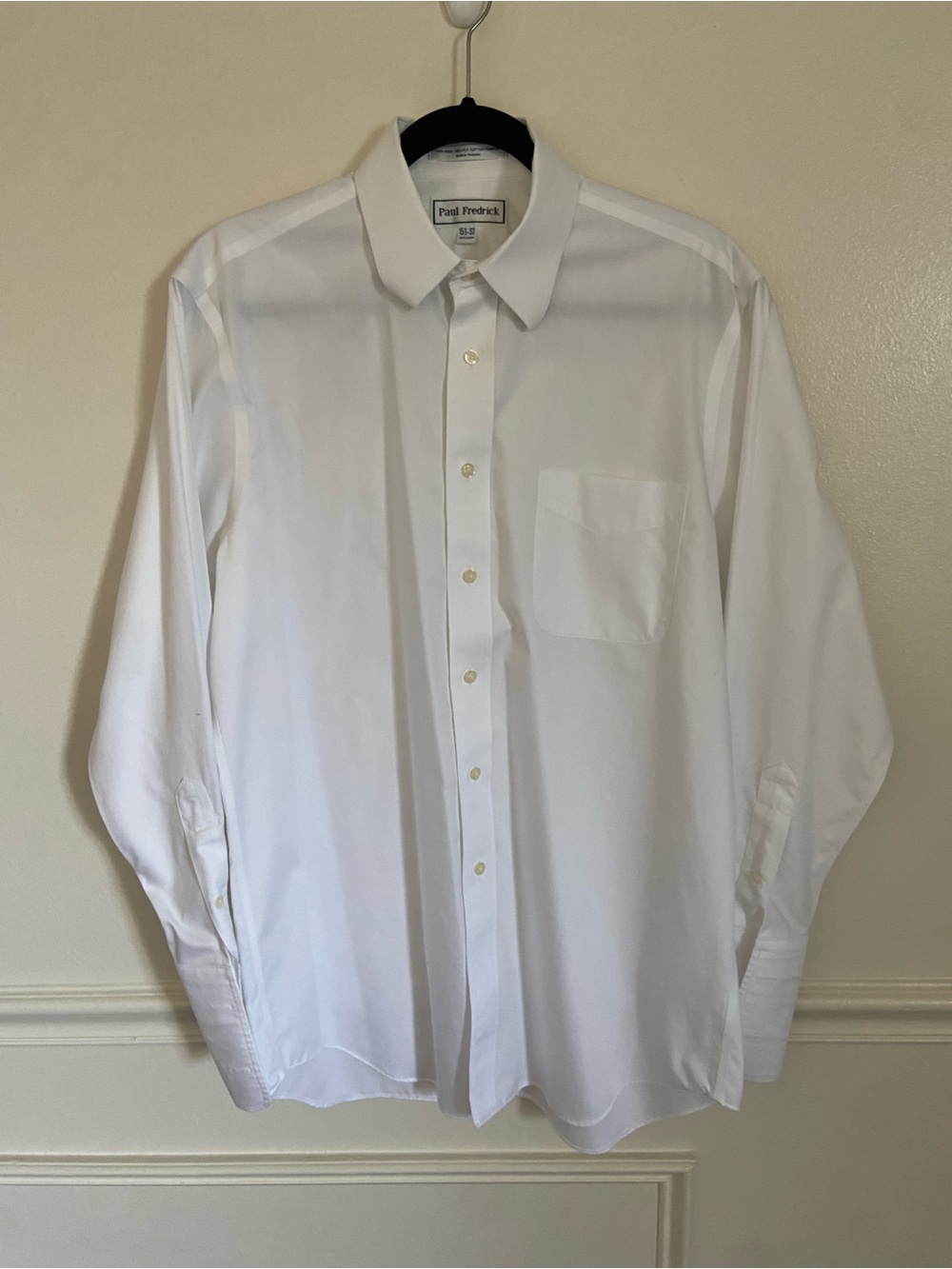 New Paul Fredrick French Cuff White Dress Shirt